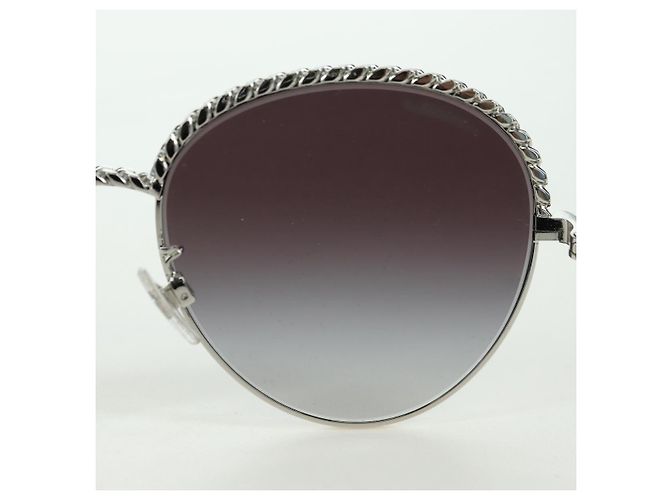 CHANEL Sonnenbrille Metall Silberton 4242 CC Auth 177100V - Ansicht 23