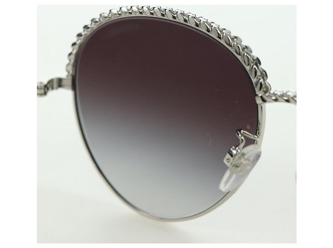 CHANEL Sonnenbrille Metall Silberton 4242 CC Auth 177100V - Ansicht 24