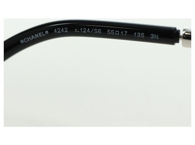 CHANEL Sonnenbrille Metall Silberton 4242 CC Auth 177100V - Ansicht 27