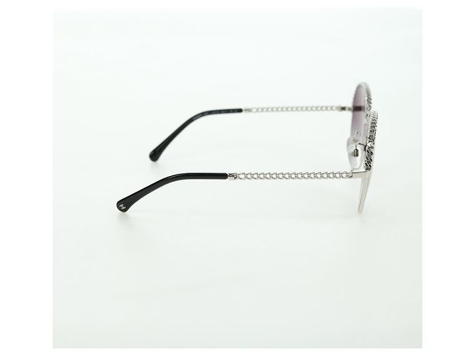 CHANEL Sonnenbrille Metall Silberton 4242 CC Auth 177100V - Ansicht 4