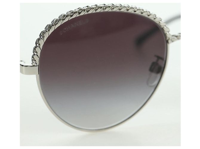 CHANEL Sonnenbrille Metall Silberton 4242 CC Auth 177100V - Ansicht 5