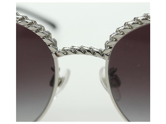 CHANEL Sonnenbrille Metall Silberton 4242 CC Auth 177100V - Ansicht 7