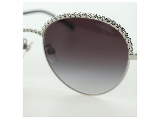 CHANEL Sonnenbrille Metall Silberton 4242 CC Auth 177100V - Ansicht 8
