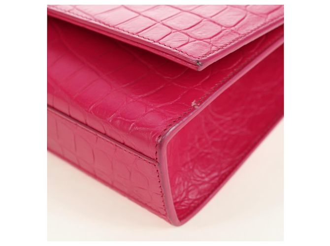 Bolso de Hombro con Cadena SAINT LAURENT de Cuero Rosa Plata 175043SAM - vista 15