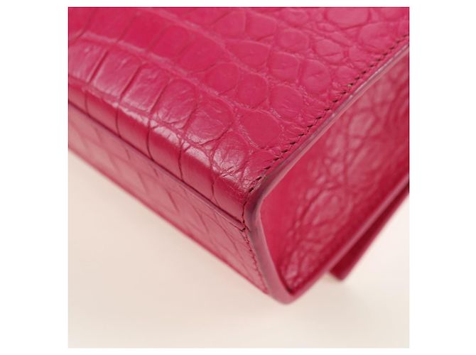 Bolso de Hombro con Cadena SAINT LAURENT de Cuero Rosa Plata 175043SAM - vista 17