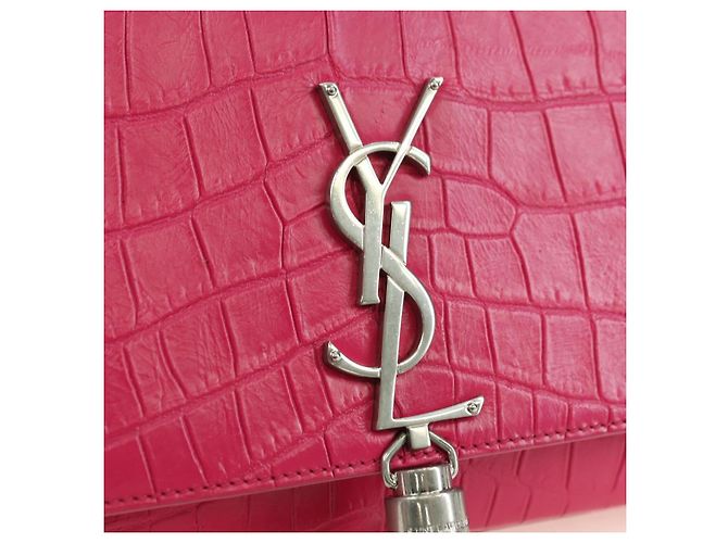 Bolso de Hombro con Cadena SAINT LAURENT de Cuero Rosa Plata 175043SAM - vista 18