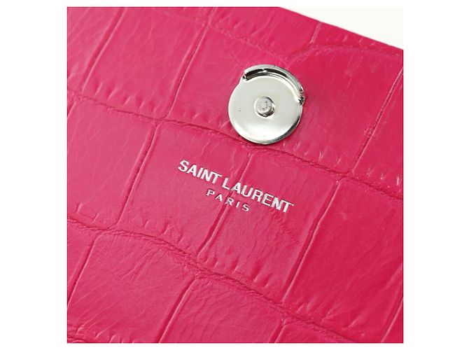 Bolso de Hombro con Cadena SAINT LAURENT de Cuero Rosa Plata 175043SAM - vista 20
