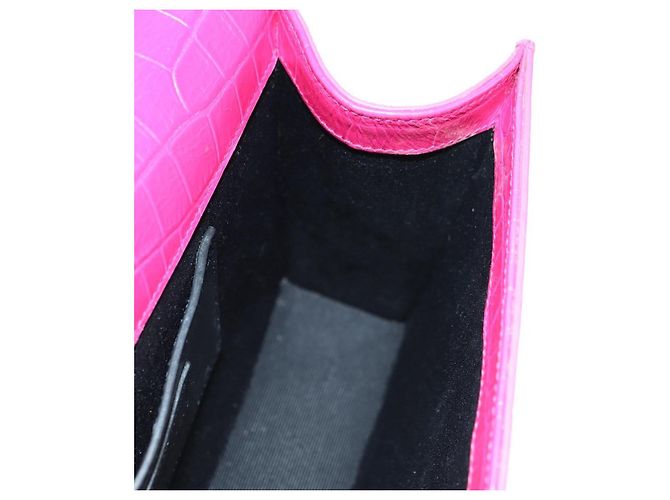 Bolso de Hombro con Cadena SAINT LAURENT de Cuero Rosa Plata 175043SAM - vista 21