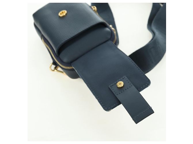 Bolso de Doble Teléfono Louis Vuitton Denim LVxNIGO Blue M81060 Auth 170550SM Azul - vista 10