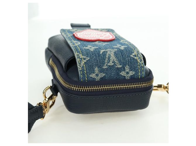 Bolso de Doble Teléfono Louis Vuitton Denim LVxNIGO Blue M81060 Auth 170550SM Azul - vista 6