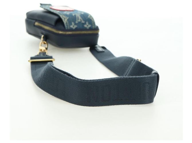 Bolso de Doble Teléfono Louis Vuitton Denim LVxNIGO Blue M81060 Auth 170550SM Azul - vista 7