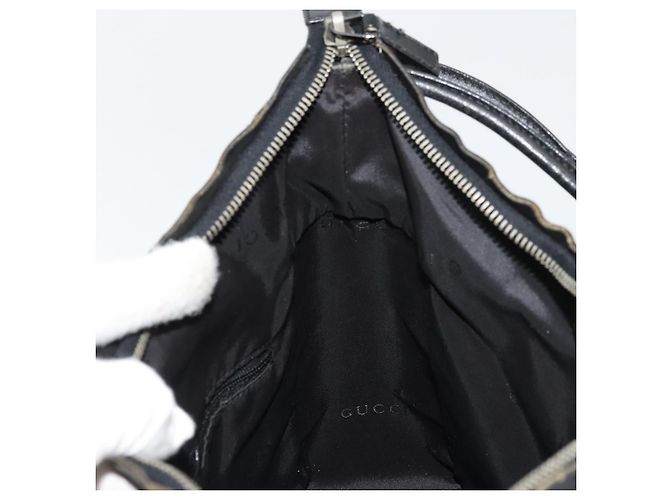 Borsa a Spalla GUCCI Nylon Nero Argento 001 3766 Auth ep14364 - vista 19