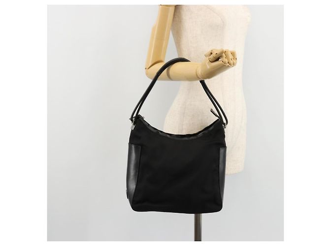 Borsa a Spalla GUCCI Nylon Nero Argento 001 3766 Auth ep14364 - vista 23