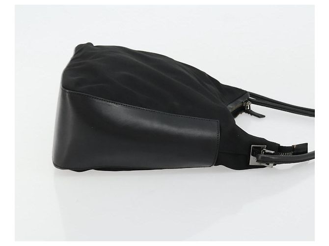 Borsa a Spalla GUCCI Nylon Nero Argento 001 3766 Auth ep14364 - vista 3