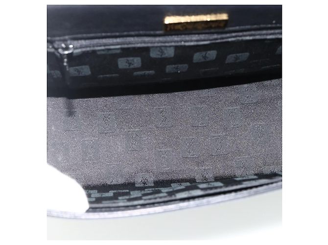 SAINT LAURENT Sac à main en cuir noir or Auth 177280A Doré - vue 11