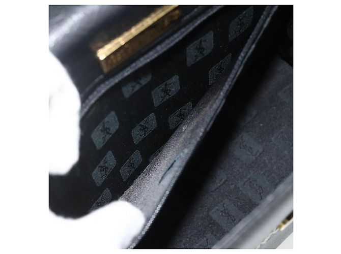 SAINT LAURENT Sac à main en cuir noir or Auth 177280A Doré - vue 12