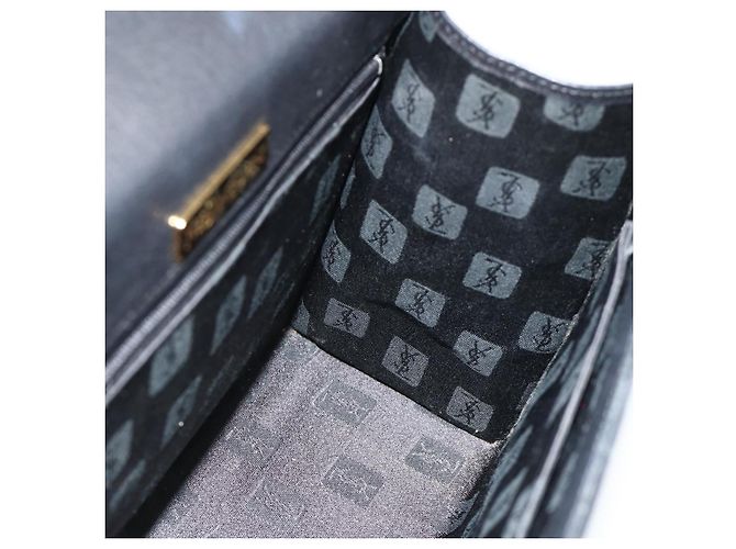 SAINT LAURENT Sac à main en cuir noir or Auth 177280A Doré - vue 18