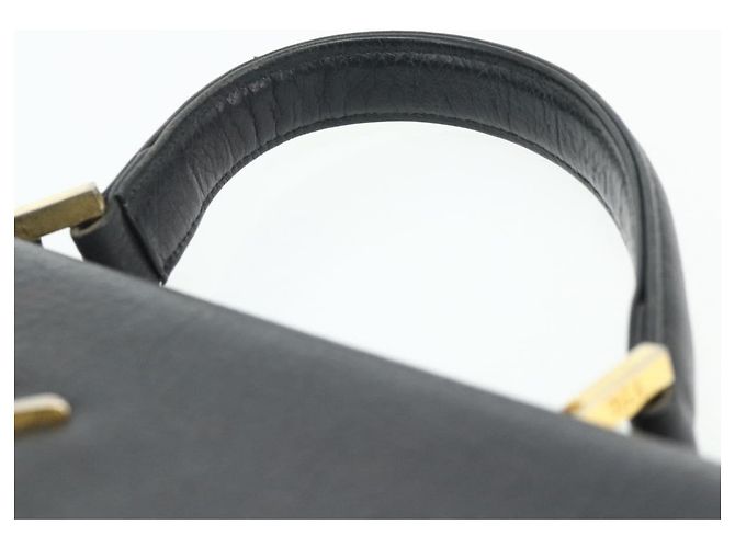 SAINT LAURENT Sac à main en cuir noir or Auth 177280A Doré - vue 8