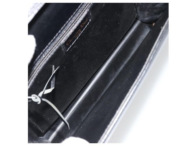 Sac à bandoulière Christian Dior en cuir noir et or Auth 177312 Doré - vue 11