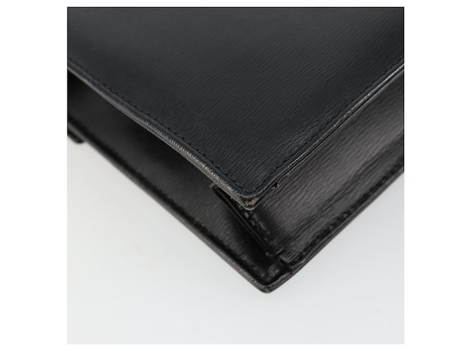 Sac à bandoulière Christian Dior en cuir noir et or Auth 177312 Doré - vue 17