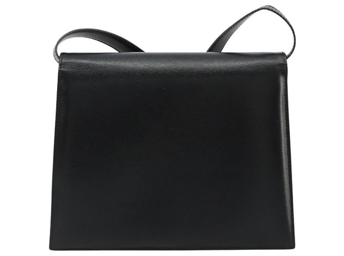 Sac à bandoulière Christian Dior en cuir noir et or Auth 177312 Doré - vue 2