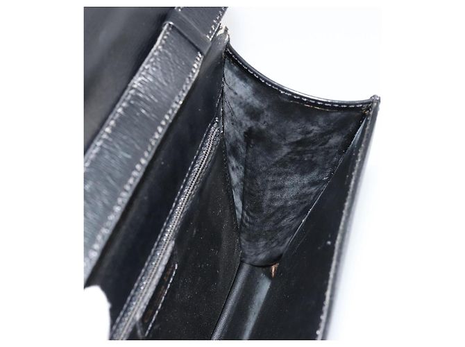 Sac à bandoulière Christian Dior en cuir noir et or Auth 177312 Doré - vue 21
