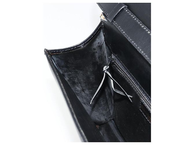 Sac à bandoulière Christian Dior en cuir noir et or Auth 177312 Doré - vue 22