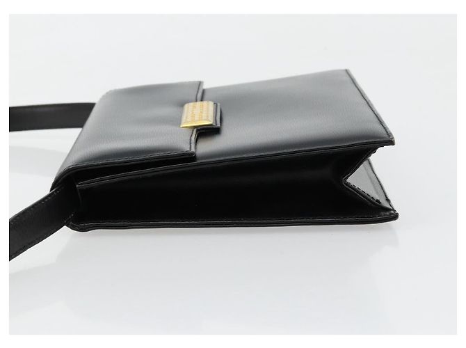 Sac à bandoulière Christian Dior en cuir noir et or Auth 177312 Doré - vue 4