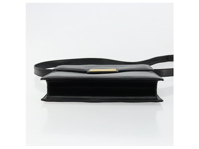 Sac à bandoulière Christian Dior en cuir noir et or Auth 177312 Doré - vue 5