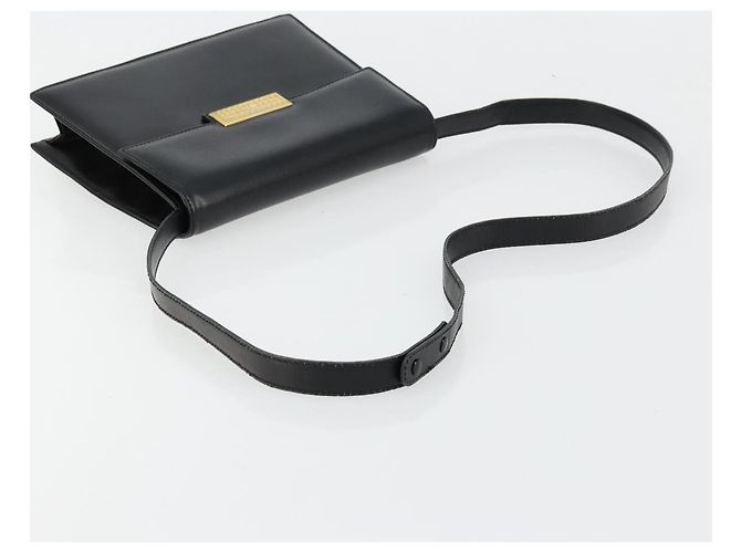 Sac à bandoulière Christian Dior en cuir noir et or Auth 177312 Doré - vue 7