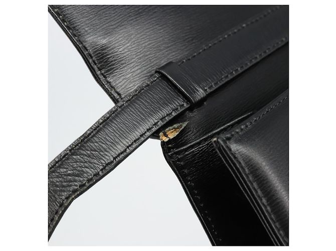 Sac à bandoulière Christian Dior en cuir noir et or Auth 177312 Doré - vue 9