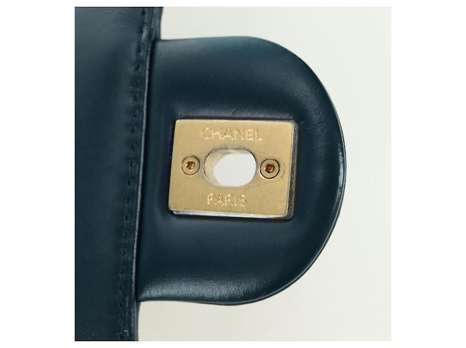 CHANEL Matelasse 23 Chain Bag Lamb Skin 2way Navy Gold CC Auth ep14001SAM D'oro Blu navy - vista 22