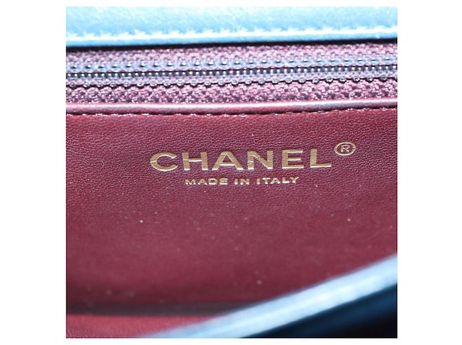 CHANEL Matelasse 23 Chain Bag Lamb Skin 2way Navy Gold CC Auth ep14001SAM D'oro Blu navy - vista 23