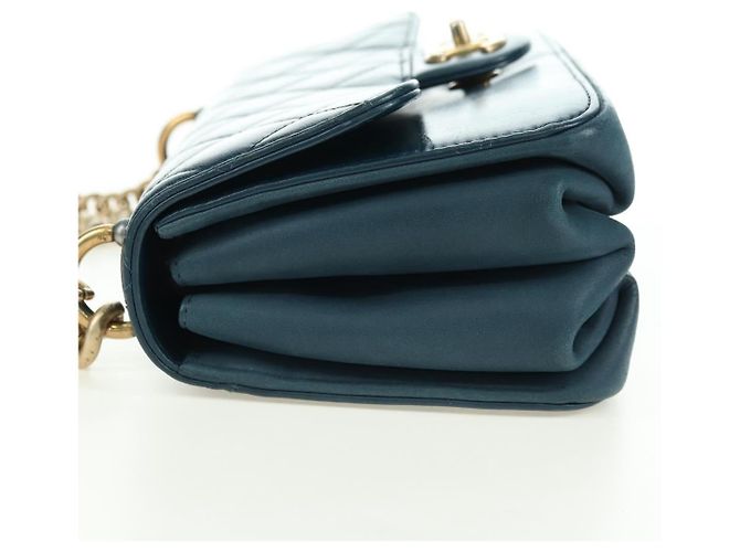 CHANEL Matelasse 23 Chain Bag Lamb Skin 2way Navy Gold CC Auth ep14001SAM D'oro Blu navy - vista 3