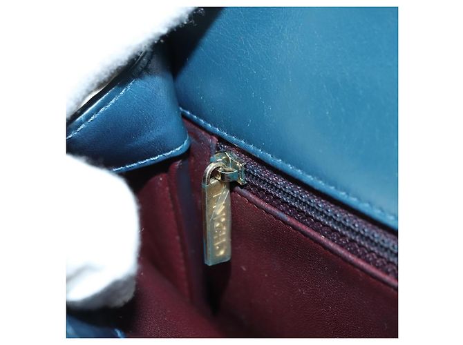 CHANEL Matelasse 23 Chain Bag Lamb Skin 2way Navy Gold CC Auth ep14001SAM D'oro Blu navy - vista 31