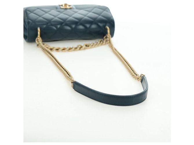 CHANEL Matelasse 23 Chain Bag Lamb Skin 2way Navy Gold CC Auth ep14001SAM D'oro Blu navy - vista 8