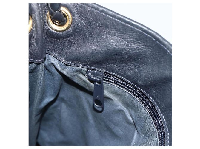 Borsa a Spalla BOTTEGA VENETA paglia Navy Gold Auth 178160 D'oro Blu navy - vista 19