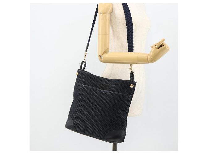Borsa a Spalla BOTTEGA VENETA paglia Navy Gold Auth 178160 D'oro Blu navy - vista 21