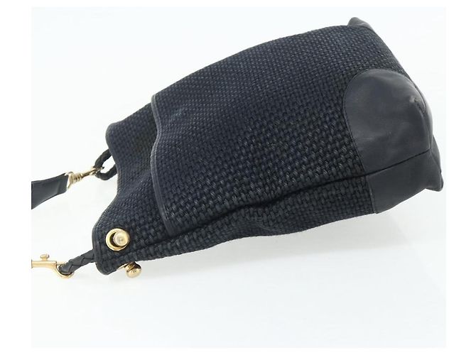 Borsa a Spalla BOTTEGA VENETA paglia Navy Gold Auth 178160 D'oro Blu navy - vista 3