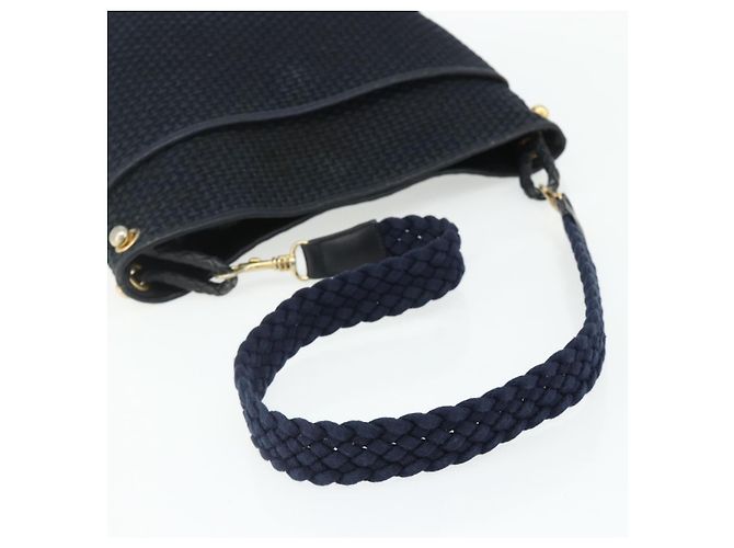 Borsa a Spalla BOTTEGA VENETA paglia Navy Gold Auth 178160 D'oro Blu navy - vista 7