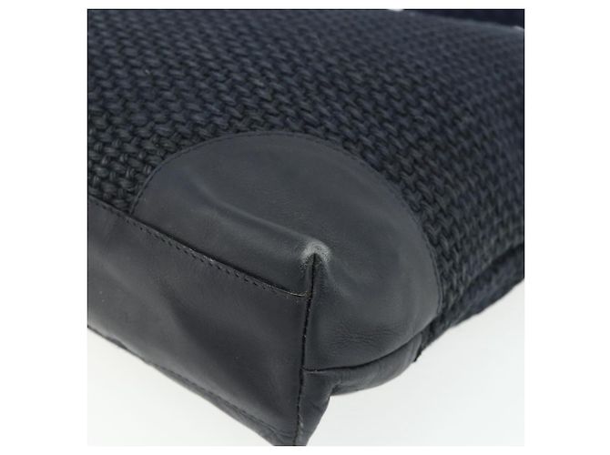 Borsa a Spalla BOTTEGA VENETA paglia Navy Gold Auth 178160 D'oro Blu navy - vista 9