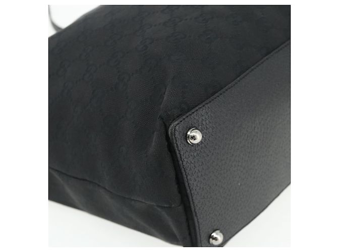 Borsa Tote GUCCI GG Canvas Nera Argento 120836 Auth 179008 Nero - vista 14