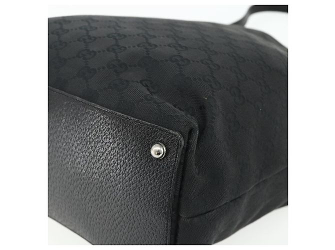 Borsa Tote GUCCI GG Canvas Nera Argento 120836 Auth 179008 Nero - vista 15