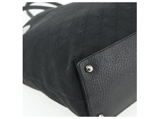 Borsa Tote GUCCI GG Canvas Nera Argento 120836 Auth 179008 Nero - vista 16