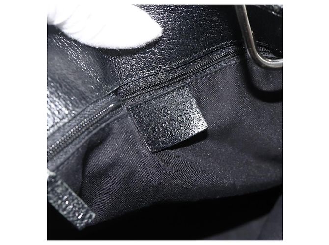 Borsa Tote GUCCI GG Canvas Nera Argento 120836 Auth 179008 Nero - vista 17