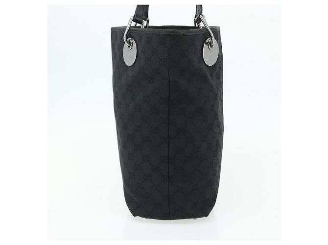 Borsa Tote GUCCI GG Canvas Nera Argento 120836 Auth 179008 Nero - vista 3