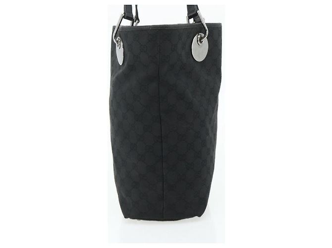 Borsa Tote GUCCI GG Canvas Nera Argento 120836 Auth 179008 Nero - vista 4