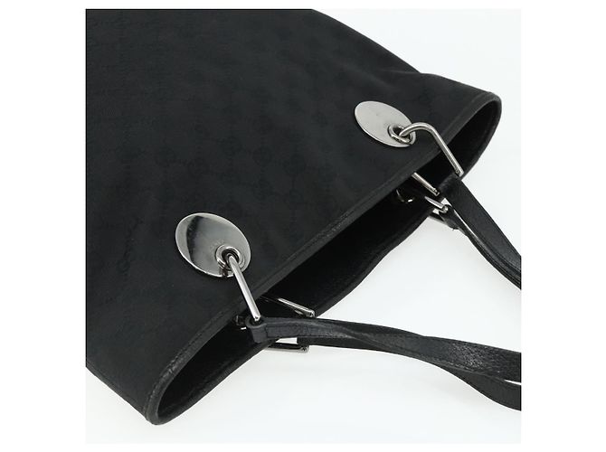 Borsa Tote GUCCI GG Canvas Nera Argento 120836 Auth 179008 Nero - vista 6