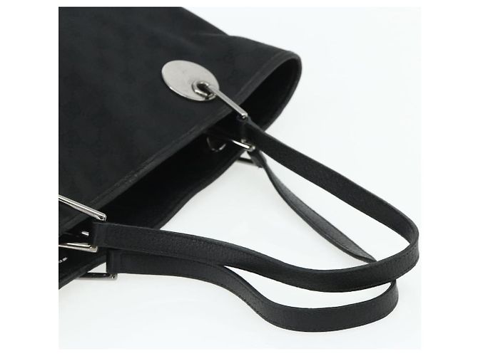 Borsa Tote GUCCI GG Canvas Nera Argento 120836 Auth 179008 Nero - vista 7