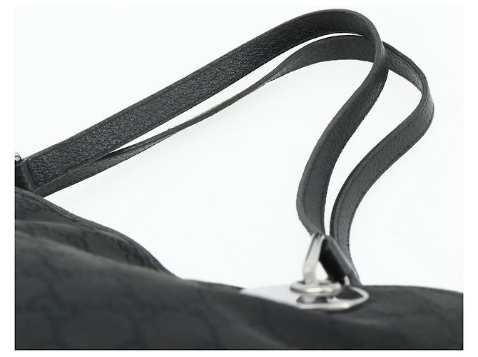 Borsa Tote GUCCI GG Canvas Nera Argento 120836 Auth 179008 Nero - vista 8